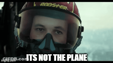Man In Helmet And Goggles Saying It's Not The Plane GIF