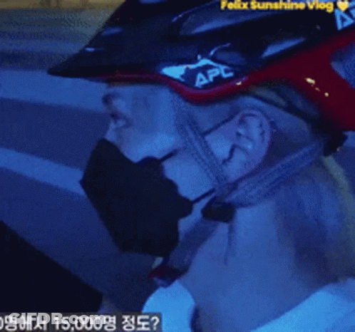 Man In Helmet And Mask Felix Sunshine Vlog GIF