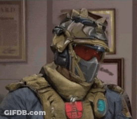 Man In Helmet And Mask Saying Nooo GIF