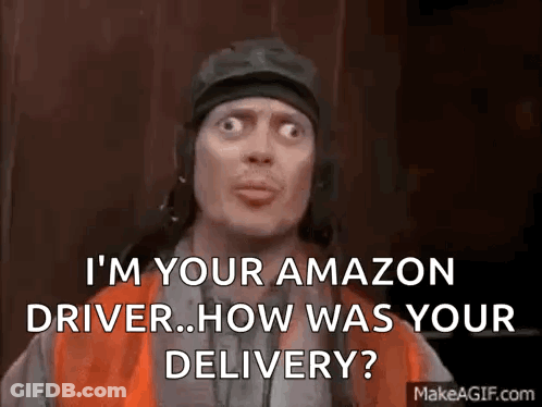 Man In Helmet And Orange Vest Asking How Was Your Delivery GIF
