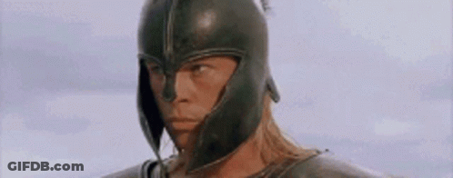 Man In Helmet Asking If There Is No One Else GIF