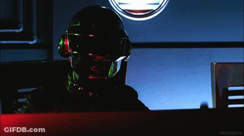 Man In Helmet Goggles Dark Room With Mrcheyl GIF