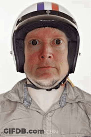 Man In Helmet Making Funny Face GIF