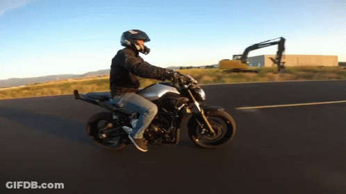 Man In Helmet Riding Motorcycle GIF