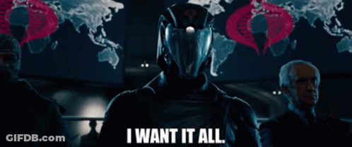 Man In Helmet Saying I Want It All GIF