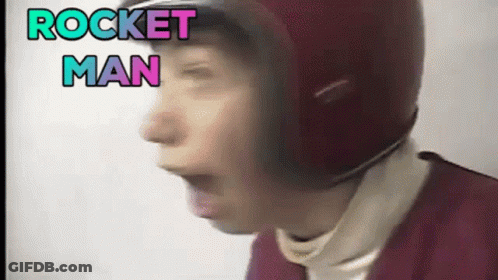 Man In Helmet Saying Rocket Man GIF