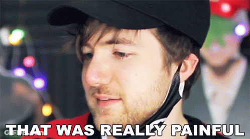 Man In Helmet Saying That Was Really Painful GIF