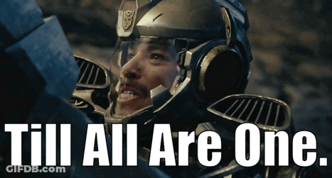 Man In Helmet Saying Till All Are One GIF