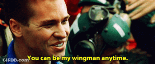 Man In Helmet Saying You Can Be My Wingman GIF
