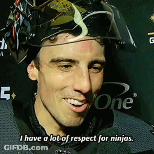 Man In Helmet Smiling Says I Have A Lot Of Respect For Ninjas GIF