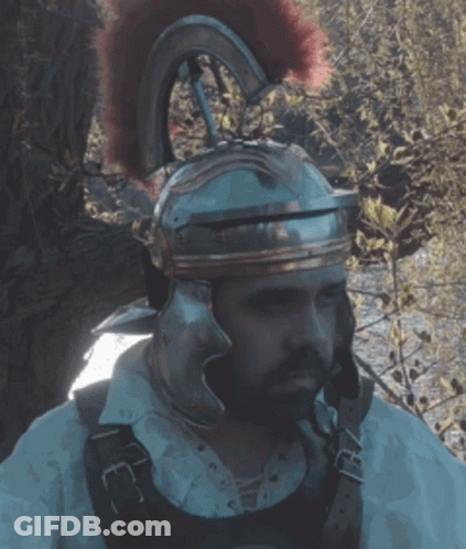 Man In Helmet With Red Crest GIF