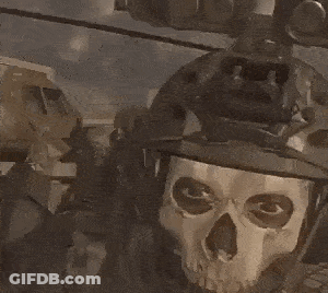 Man In Helmet With Skull GIF