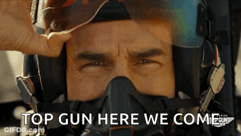 Man In Helmet With Top Gun Here We Come GIF