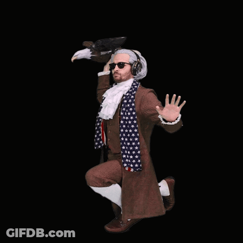 Man In Historical Costume Holding Eagle On Shoulder GIF