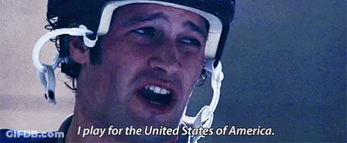 Man In Hockey Helmet Talking About USA GIF