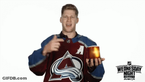 Man In Hockey Jersey Holding Beer GIF