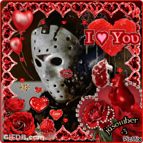 Man In Hockey Mask In Dark Room GIF