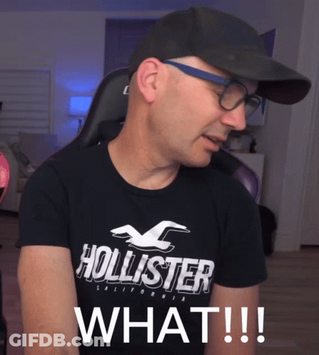 Man In Hollister T-Shirt And Hat Saying What GIF
