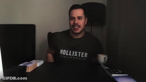 Man In Hollister T-Shirt Pouring Coffee GIF