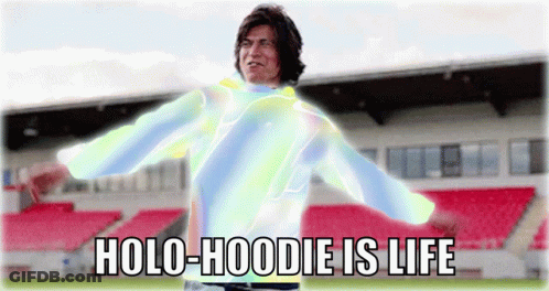 Man In Holographic Hoodie Holo-Hoodie Is Life GIF