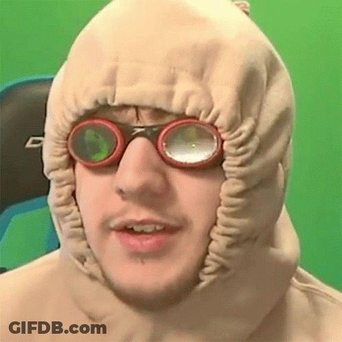Man In Hood And Goggles Looking At Camera GIF