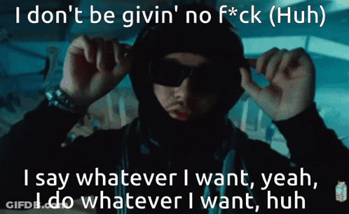 Man In Hood And Sunglasses Saying I Do Whatever I Want GIF