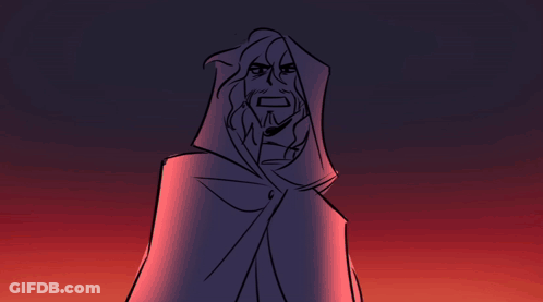 Man In Hood In Dark Room With Torch GIF