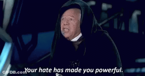 Man In Hooded Cloak Saying Your Hate Has Made You Powerful GIF