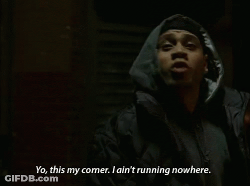 Man In Hooded Jacket Saying Yo This Is My Corner I Ain't Running Nowhere GIF