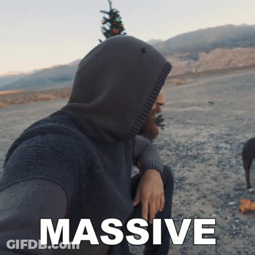 Man In Hooded Sweater With Massive GIF