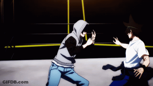 Man In Hoodie And Man In White Shirt Fighting GIF
