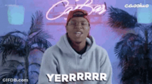 Man In Hoodie And Red Hat Making Funny Face Saying Yerrrrrr GIF