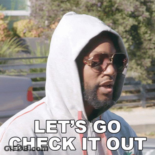 Man In Hoodie And Sunglasses Saying Let's Go Check It Out GIF