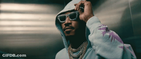 Man In Hoodie And Sunglasses With Purple Leaf GIF