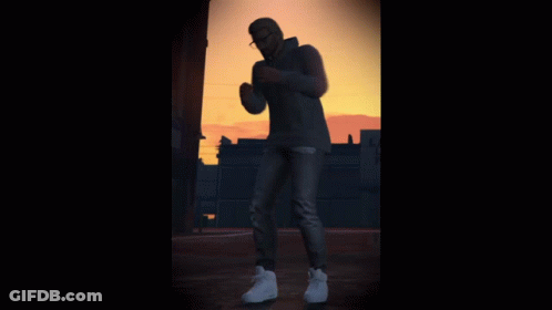 Man In Hoodie And White Shoes Dancing GIF