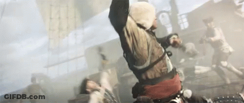 Man In Hoodie Jumping As People Run GIF