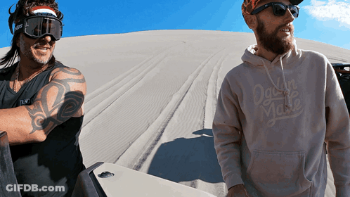 Man In Hoodie Saying Dawn To Waste Next To Another Man GIF