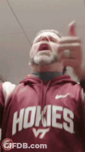 Man In Hoodie Saying Hokies VT GIF