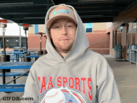 Man In Hoodie Saying Sports GIF
