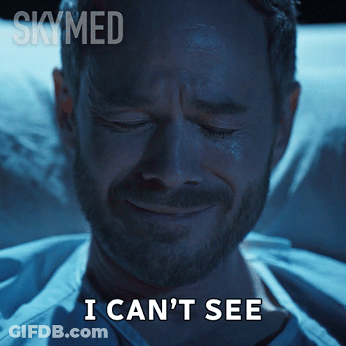Man In Hospital Bed Can't See GIF
