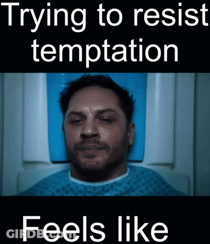 Man In Hospital Bed Trying To Resist Temptation GIF