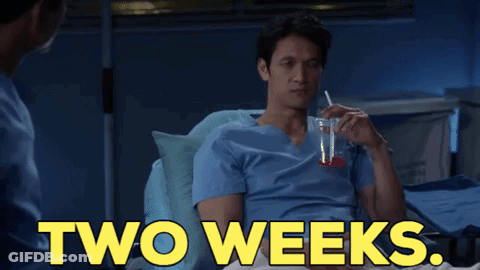 Man In Hospital Bed Two Weeks GIF