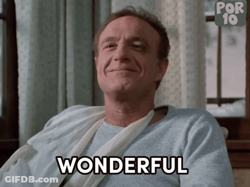 Man In Hospital Bed With Bandage Says Wonderful GIF