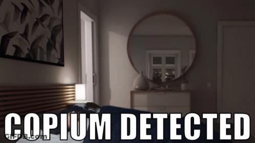 Man In Hospital Bed With Oxygen Mask And Copium Cylinder GIF