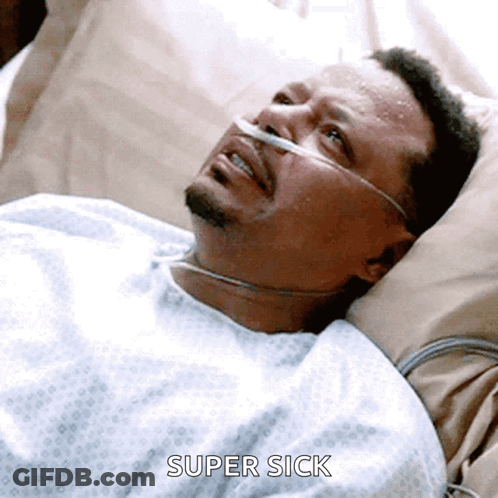 Man In Hospital Bed With Oxygen Tube GIF