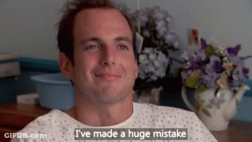 Man In Hospital Gown Saying I've Made A Huge Mistake GIF