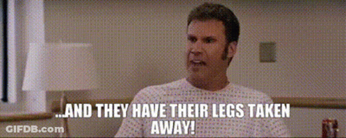 Man In Hospital Gown Saying Legs Taken Away GIF