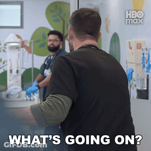 Man In Hospital Room Surprised What Is Going On GIF