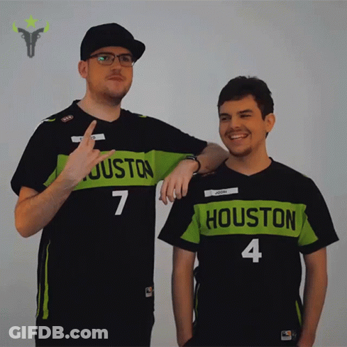 Man In Houston Jersey And Another Man GIF