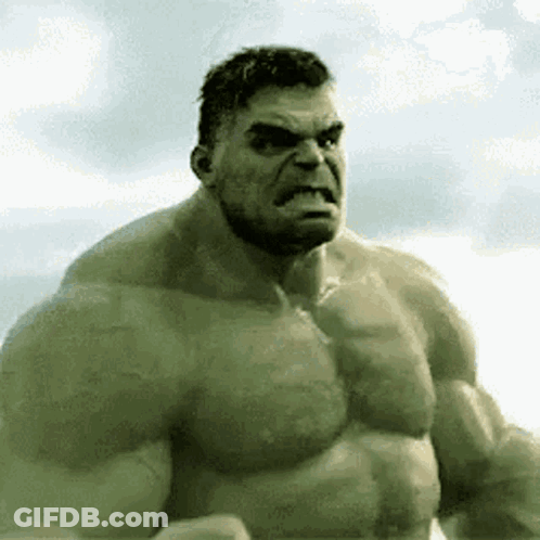Man In Hulk Costume With Angry Face GIF